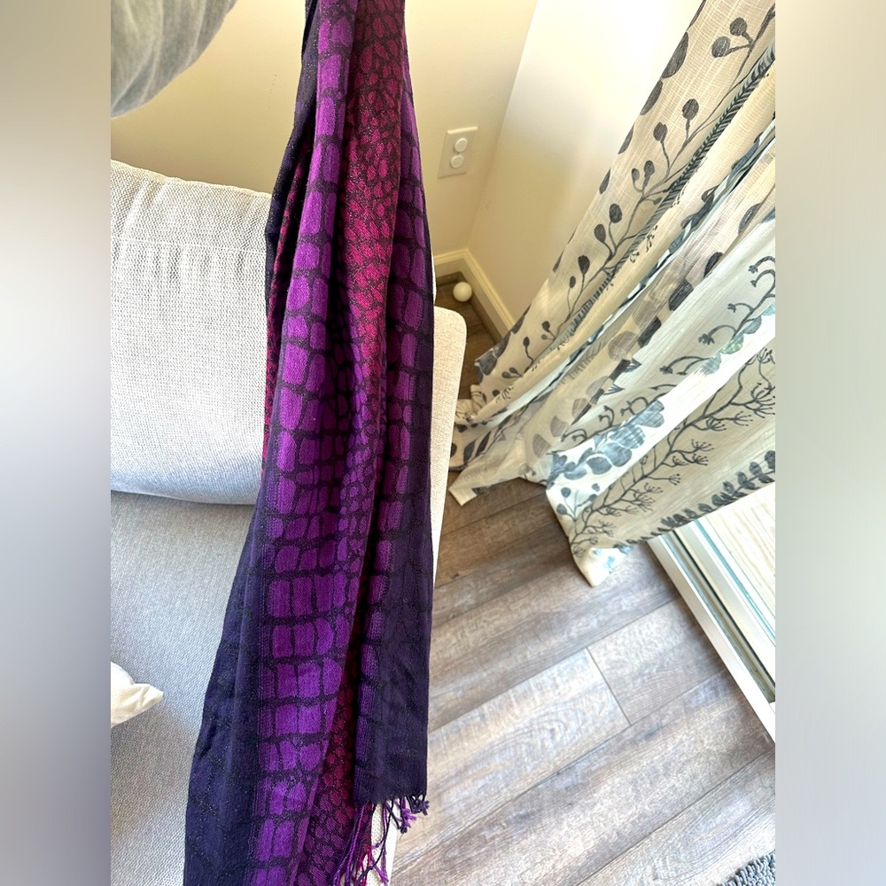 Purple Animal Print Long Scarf